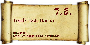 Tomásch Barna névjegykártya