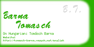 barna tomasch business card